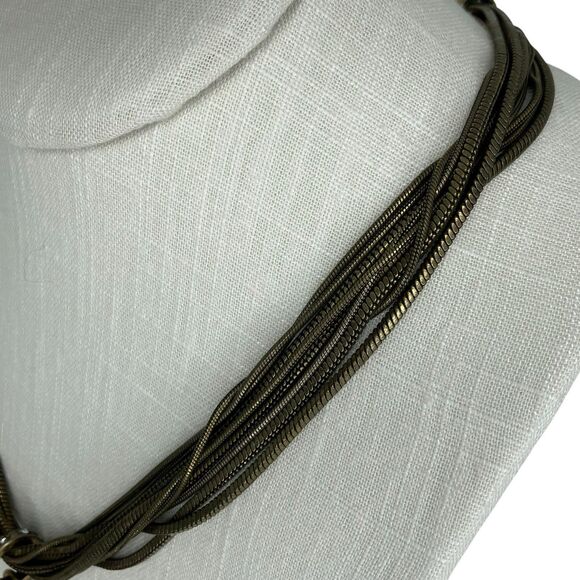 Silpada Necklace Pearl Swarovski Crystal Brass Boho Industrial Chic Lagenlook - Picture 6 of 12